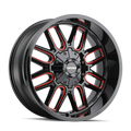 Mayhem 8107 Cogent 22x10 / 8x165.1 BP / -19mm Offset / 130.8mm Hub Gloss Blk Mill Prism Red Wheel