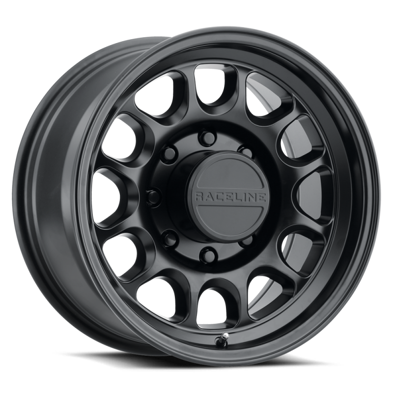 Raceline 958B Rogue 16x8in / 5x139.7 BP / 0mm Offset / 106.5mm Bore - Satin Black Wheel