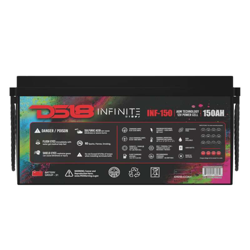 DS18 4000 Watts 150 AH Infinite AGM Power Cell Battery
