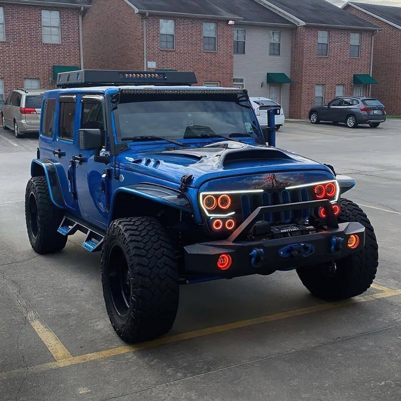 Oracle Vector Jeep Wrangler JK Grille Halo Kit - ColorSHIFT w/o Controller