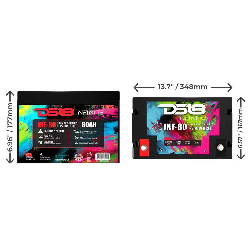 DS18 2300 Watts 80 AH Infinite AGM Power Cell Battery