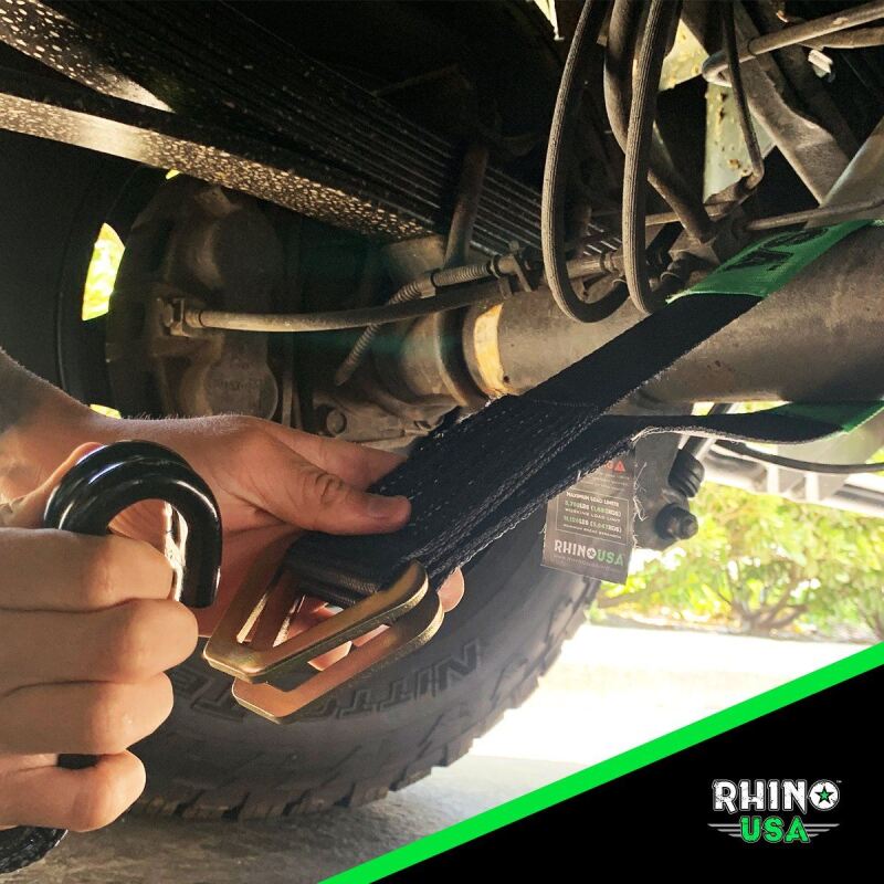 Rhino USA Axle Tie Down Straps (4-Pack) 2In X 38In - Black
