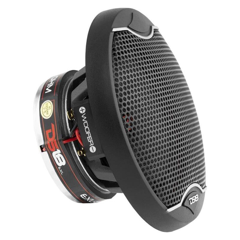 DS18 4in 60 Watts RMS 3 ohm 2-Way Coaxial Speakers And Component System w/ Fiberglass Cone