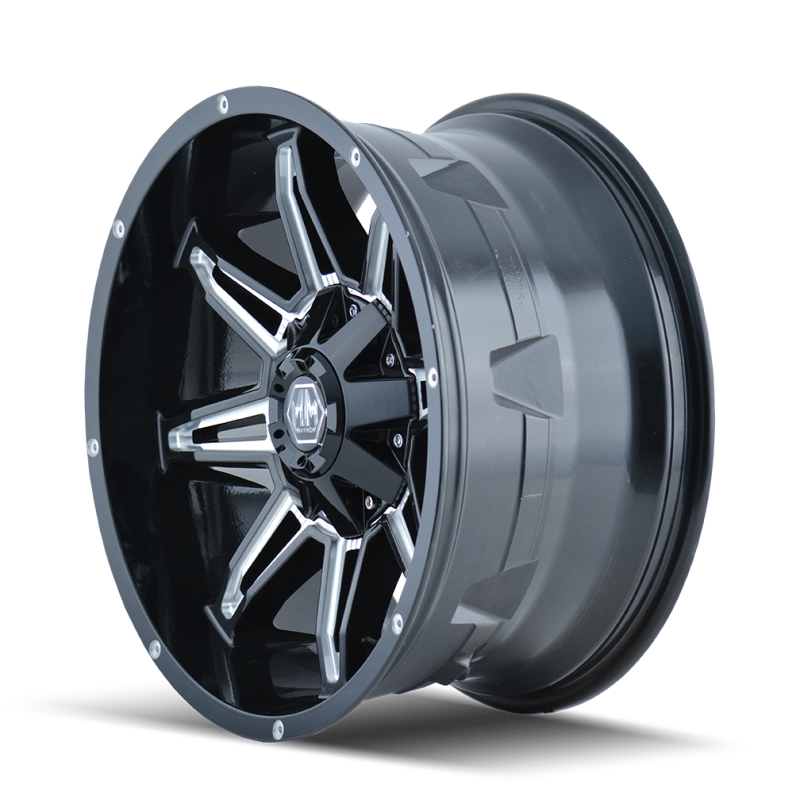 Mayhem 8090 Rampage 20x9 / 8x165.1 BP / 0mm Offset / 130.8mm Hub Gloss Black Milled Wheel