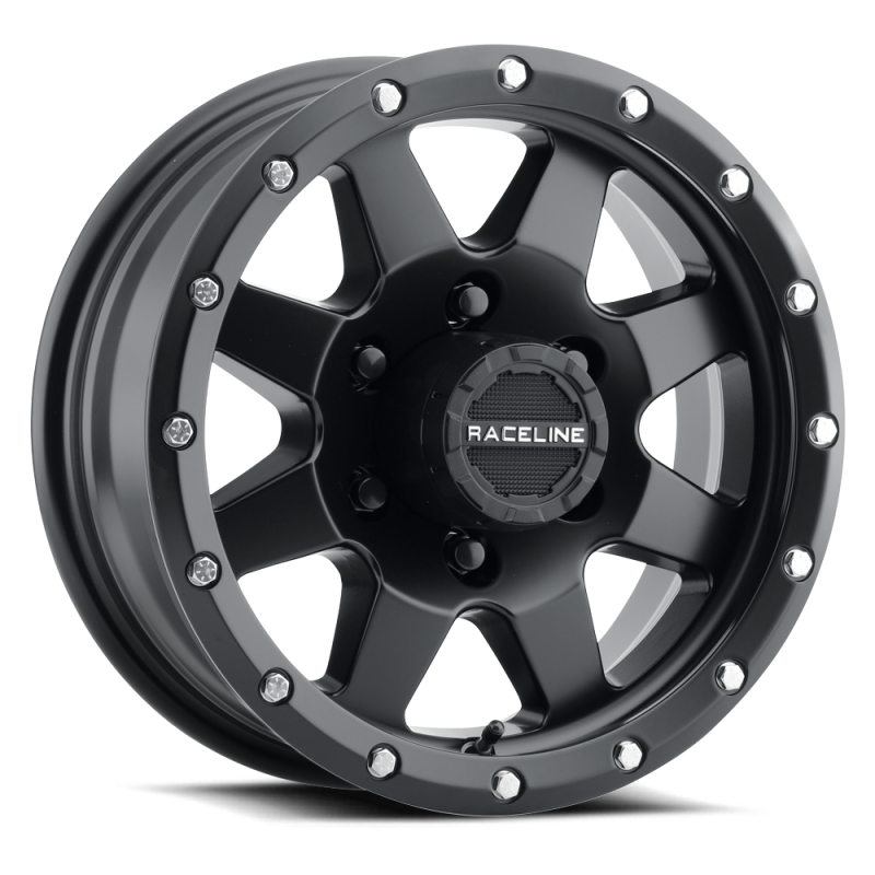 Raceline 935B Defender 15x5in / 5x114.3 BP / 0mm Offset / 3.19mm Bore - Satin Black Wheel