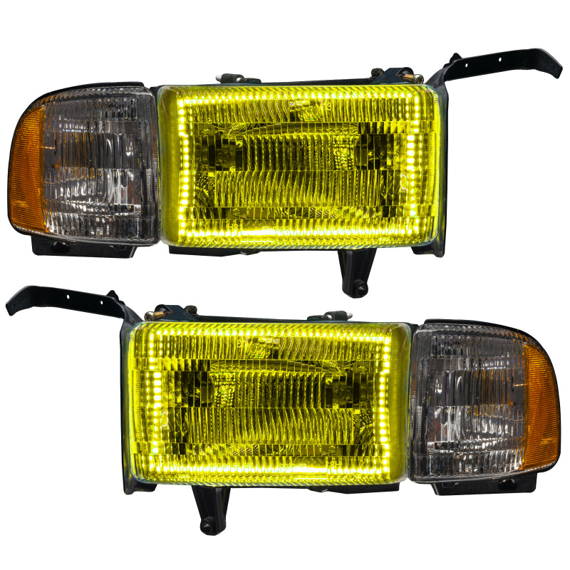Oracle 94-02 Dodge Ram Pre-Assembled Halo Headlights - ColorSHIFT w/ 2.0 Controller
