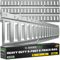 Rhino USA 5Ft E-Track Tie-Down Rails, Silver (4 Pack)