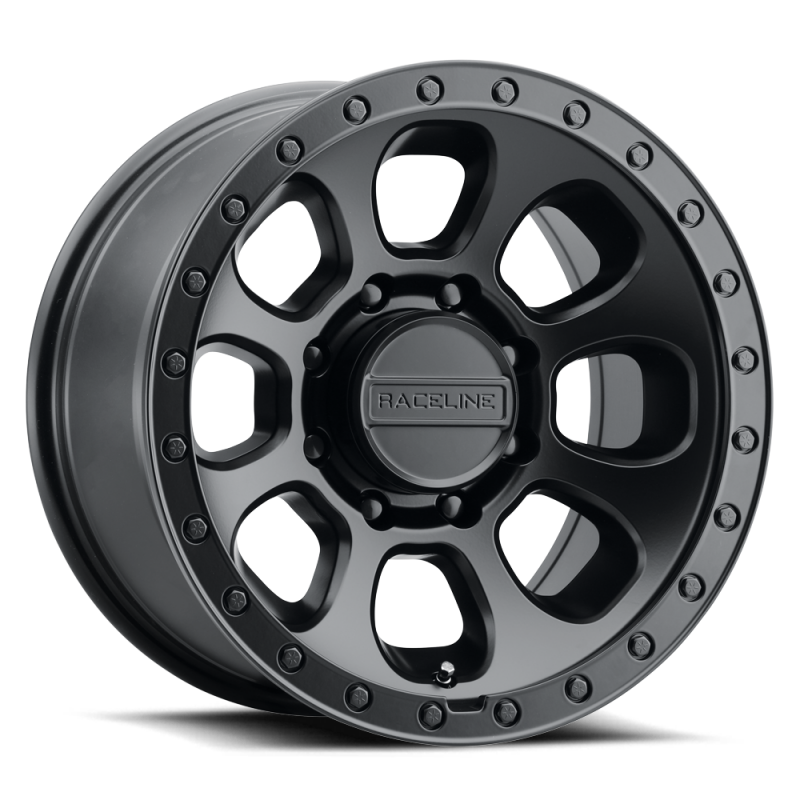 Raceline 961B Bolt 17x9in / 8x180 BP / -12mm Offset / 130.81mm Bore - Satin Black