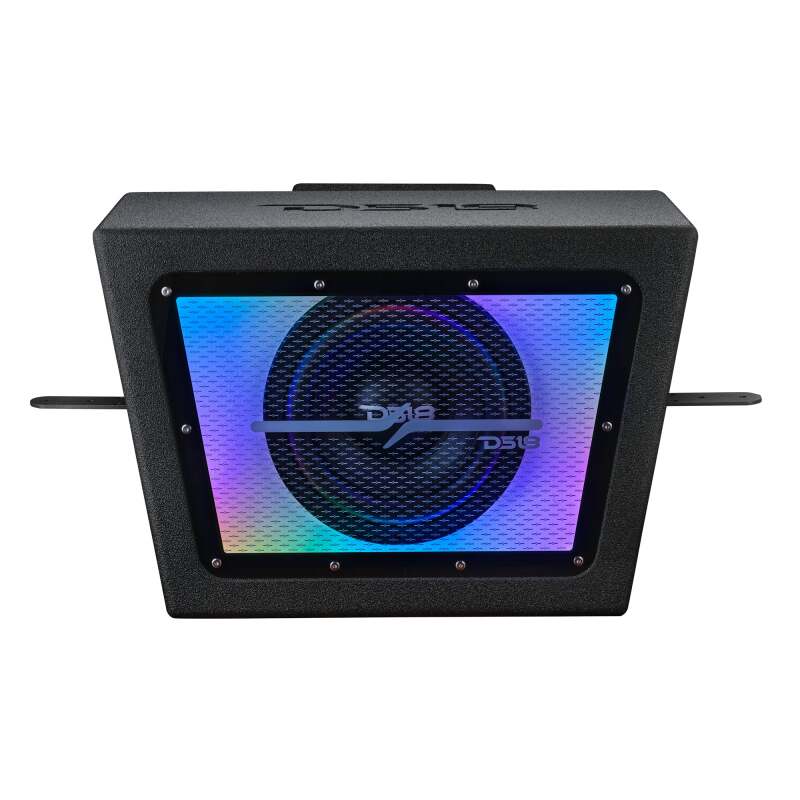DS18 Polaris RZR 10in Subwoofer Enclosure w/EXL-X10.2D Subwoofer- Black Finish- Acrylic Window- LED