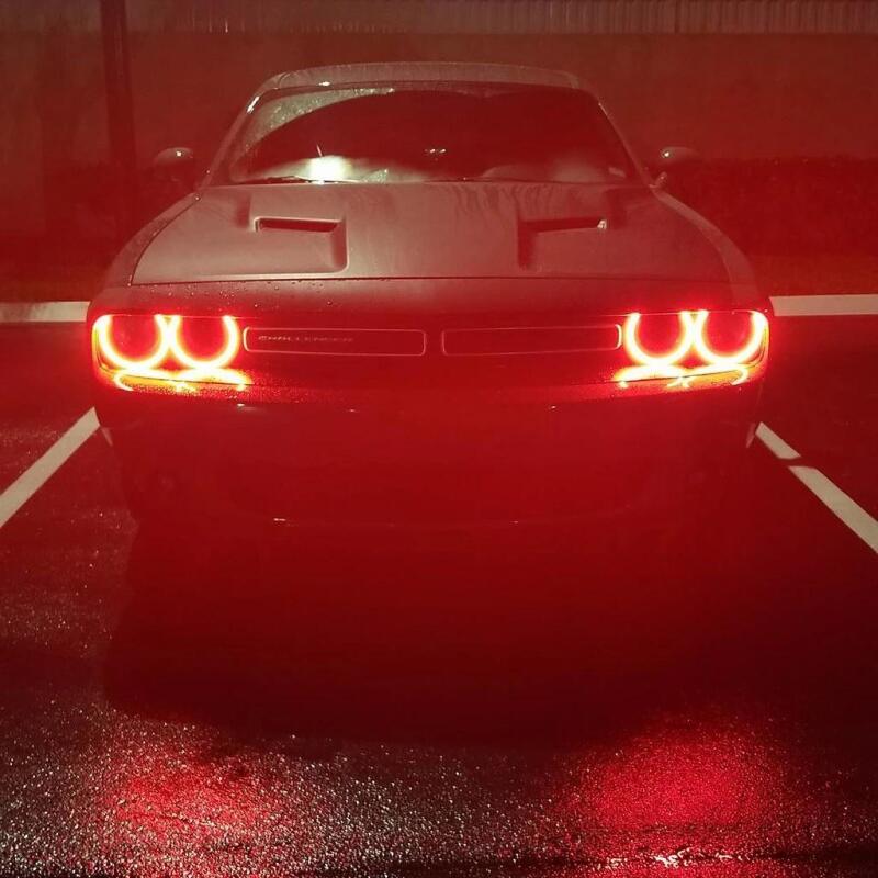 Oracle 15-21 Dodge Challenger LED Waterproof Halo Kit - Red