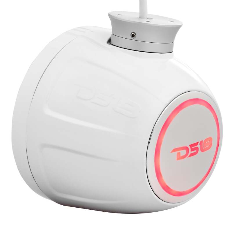 DS18 Marine And Psports Compact Towers Flat And Pole Mount 6.5in 100 Watts RMS RGB LED Lights White