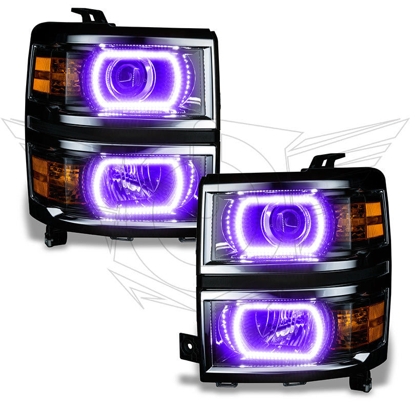 Oracle Chevy Silverado 14-15 Halo Kit Projector Style - ColorSHIFT w/o Controller