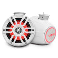 DS18 Marine And Psports Compact Towers Flat And Pole Mount 6.5in 100 Watts RMS RGB LED Lights White
