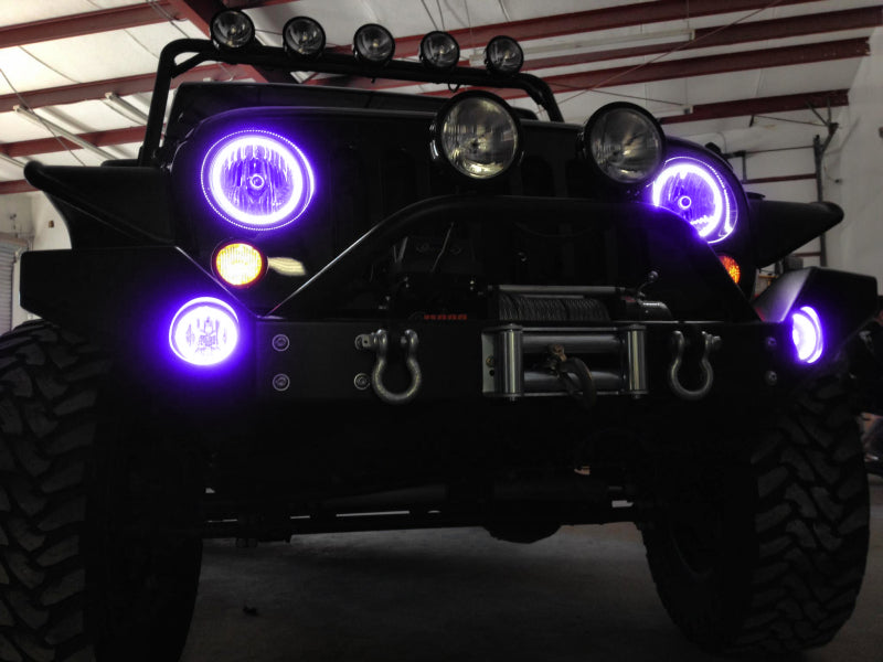 Oracle Jeep Wrangler JK 07-17 LED Waterproof Halo Kit - ColorSHIFT w/ 2.0 Controller