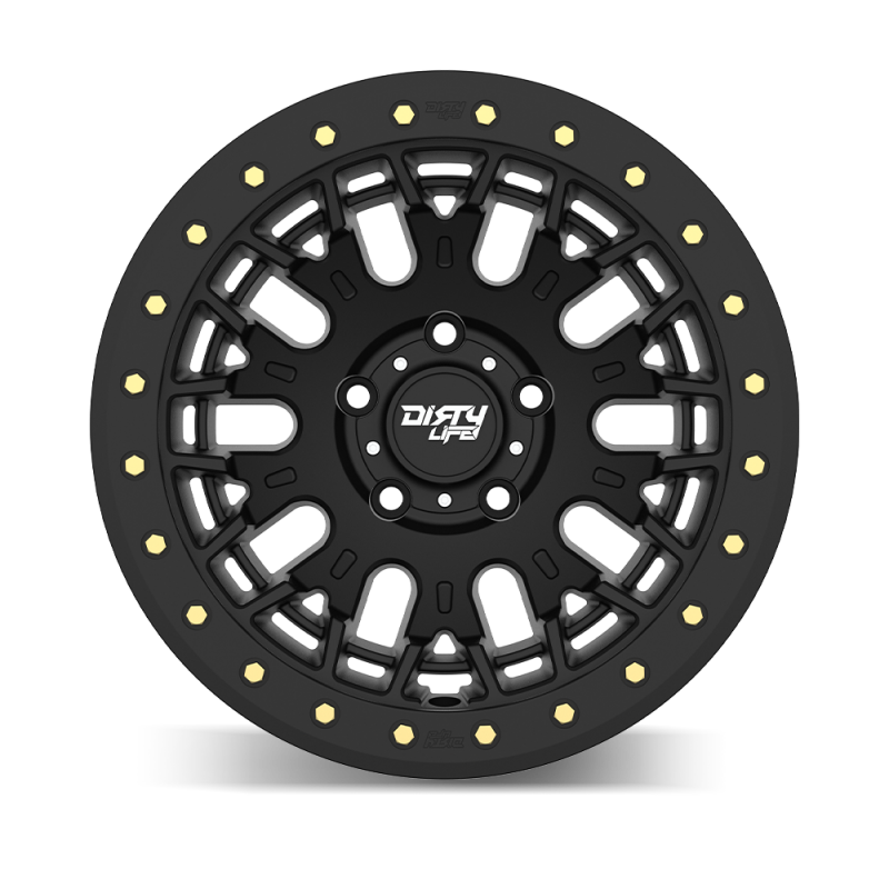 Dirty Life DT-3 17X9 5x127 -38 Offset - Satin Black w/ Simulated Beadlock