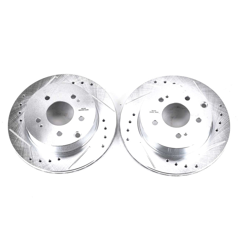 Power Stop 06-12 Mitsubishi Eclipse Rear Evolution Drilled & Slotted Rotors - Pair
