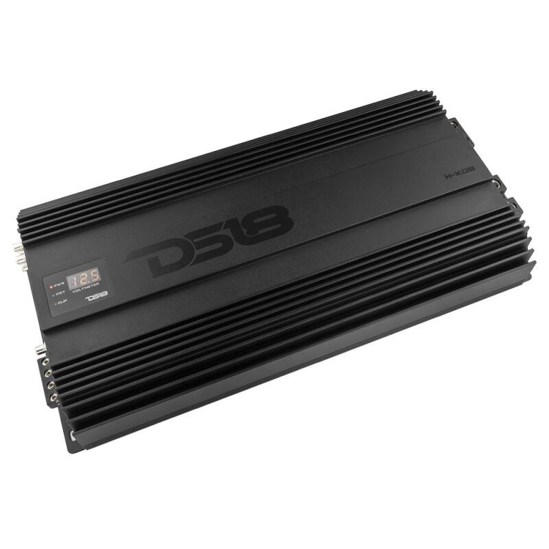 DS18 1-Channel Amp 15000 Burst/0.5ohm 8000/1ohm 4800/2ohm 2500/4ohm Watts RMS w/ Voltmeter Black