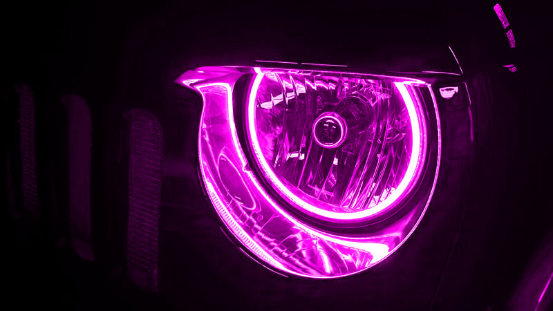 Oracle Jeep Wrangler JK 07-17 LED Waterproof Halo Kit - ColorSHIFT w/ Simple Controller