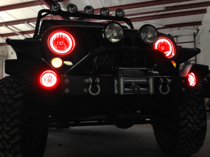 Oracle Jeep Wrangler JK 07-17 LED Waterproof Halo Kit - ColorSHIFT w/ Simple Controller