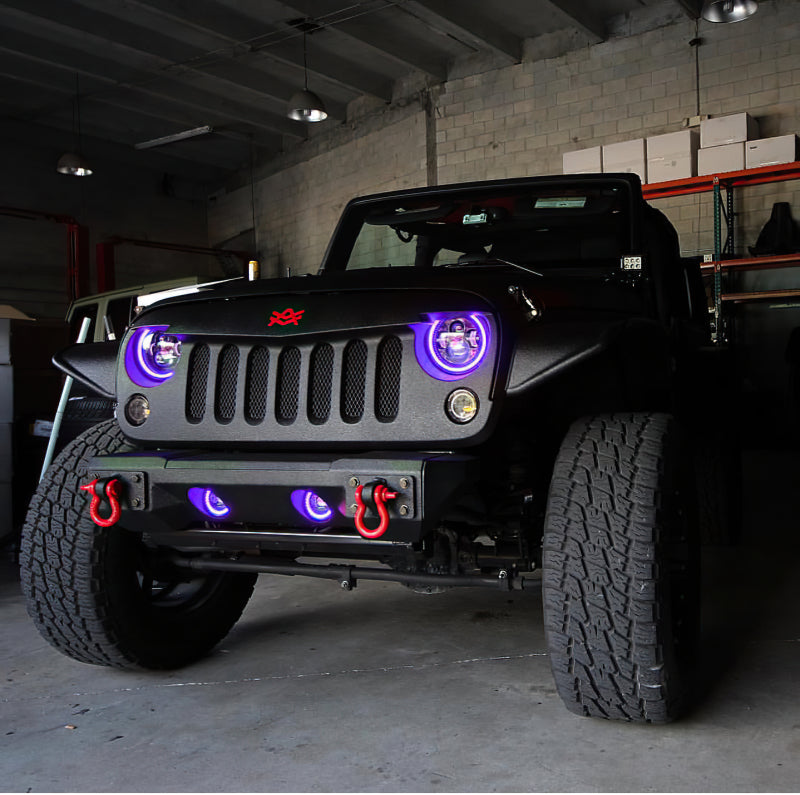 Oracle Lighting 07-09 Jeep Wrangler JK Pre-Assembled LED Halo Fog Lights -UV/Purple