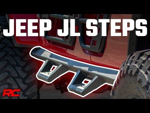 Contoured Drop Steps 2 Door Jeep Wrangler JL 4WD (2018-2026) Rough Country