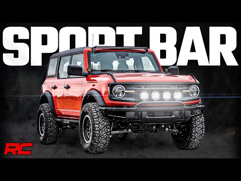 Light Bar Mount 3.5 Inch Round LED (Quad) Black Amber DRL OE Modular Steel Ford Bronco (21-24) Rough Country