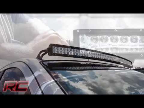 Nissan 50 Inch Curved LED Light Bar Upper Windshield Mounts 04-15 Titan Rough Country