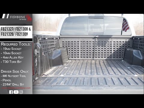 2016-Present Toyota Tacoma Passenger Side -Bed Molle Panel-Short Bed Fishbone Offroad