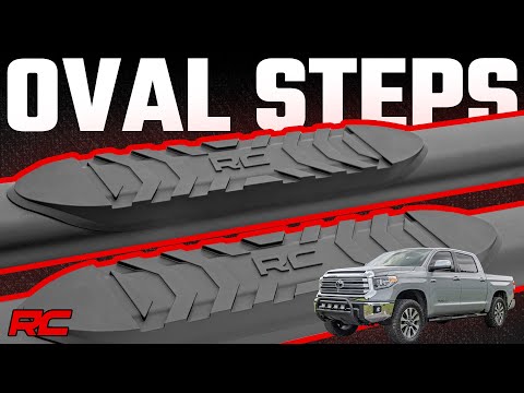 Oval Nerf Step Crew Cab Black Toyota Tundra 2WD/4WD (2007-2021) Rough Country