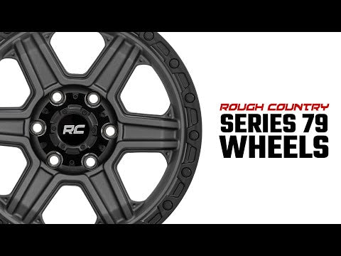 79 Series Wheel One-Piece Gunmetal Gray w/Black Ring 17x8.5 6x5.5 0mm Rough Country