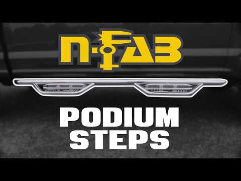 Podium Step LG Cab Length (2 Steps per Side) 3 Inch Main Tube Diameter 2005-2023 Toyota Tacoma Double Cab Textured Black N Fab