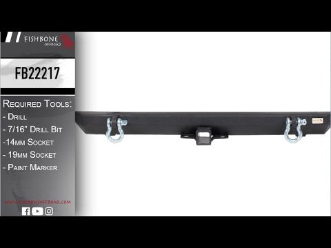 Jeep YJ/TJ Rear Bumper with Receiver For 87-06 YJ Wrangler TJ Wrangler Fishbone Offroad