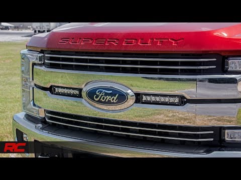 LED Light Kit Grille Mount 8 Inch Black Pair Ford F-250 Super Duty (17-19) Rough Country