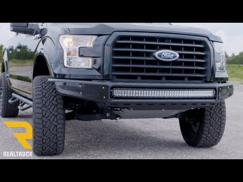 RSP PreRunner Replacement Front Bumper Direct Fit (1-38 Inch Rigid E-Series) with Skid Plate LED Light Mount 2014-2019 Toyota Tundra Textured Black NFab