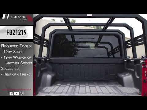 Gladiator Bed Rack Full Tackle Rack For 20+ Jeep Gladiator Full Rack Black Powdercoat Fishbone Offroad