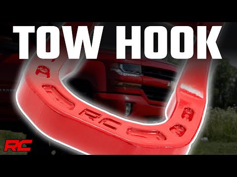 Tow Hooks Forged Red Chevy Silverado 1500 2WD/4WD (2014-2018 & Classic) Rough Country