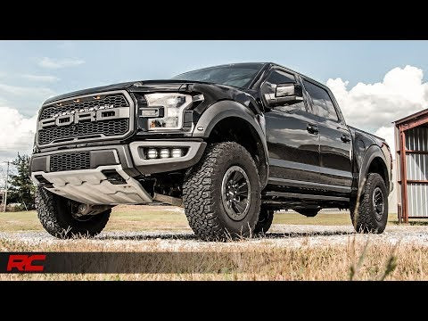 LED Light Kit Grille Mount 30 Inch Black Single Row White DRL Ford Raptor (17-20) Rough Country