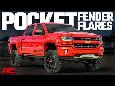Pocket Fender Flares 6 Foot 7 Inch & 8 Foot Bed Chevy Silverado 1500/2500HD/3500HD (2007-2014) Rough Country