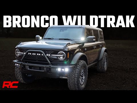 LED Light Kit Ditch Mount 2 Inch Black Pair Flood Pattern Ford Bronco (21-25) Rough Country