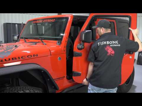 Jeep JK Foot Peg 07-17 Wrangler JK Set Black Fishbone Offroad