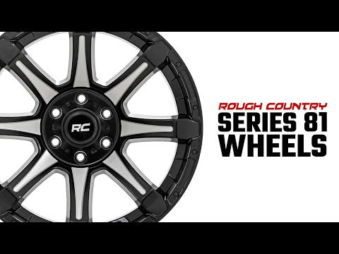 81 Series Wheel One-Piece Semi Gloss Black w/machined spokes 20x10 Rough Country