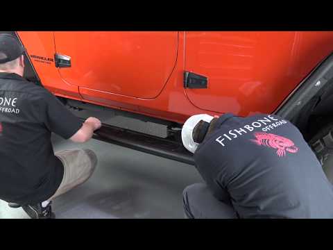 Jeep Wrangler Side Steps 07-17 Wrangler JK 2 Door Steel Black Textured Powdercoat Fishbone Offroad