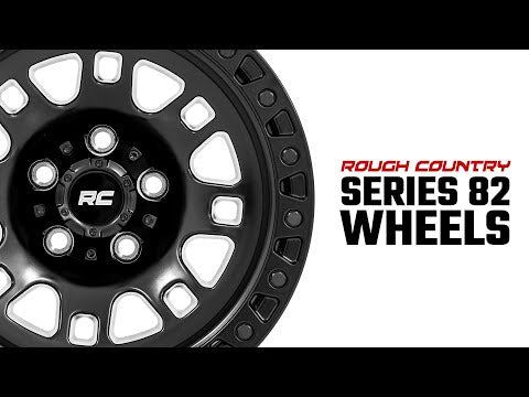 82 Series Wheel One-Piece Semi Gloss Black 17x9 Rough Country