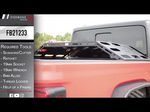 Gladiator Bed Storage Rack For 20+ Jeep Gladiator Steel Powdercoat Fishbone Offroad
