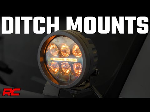 LED Light Kit Ditch Mount 2 Inch Black Pair White DRL Toyota Tacoma (16-23) Rough Country